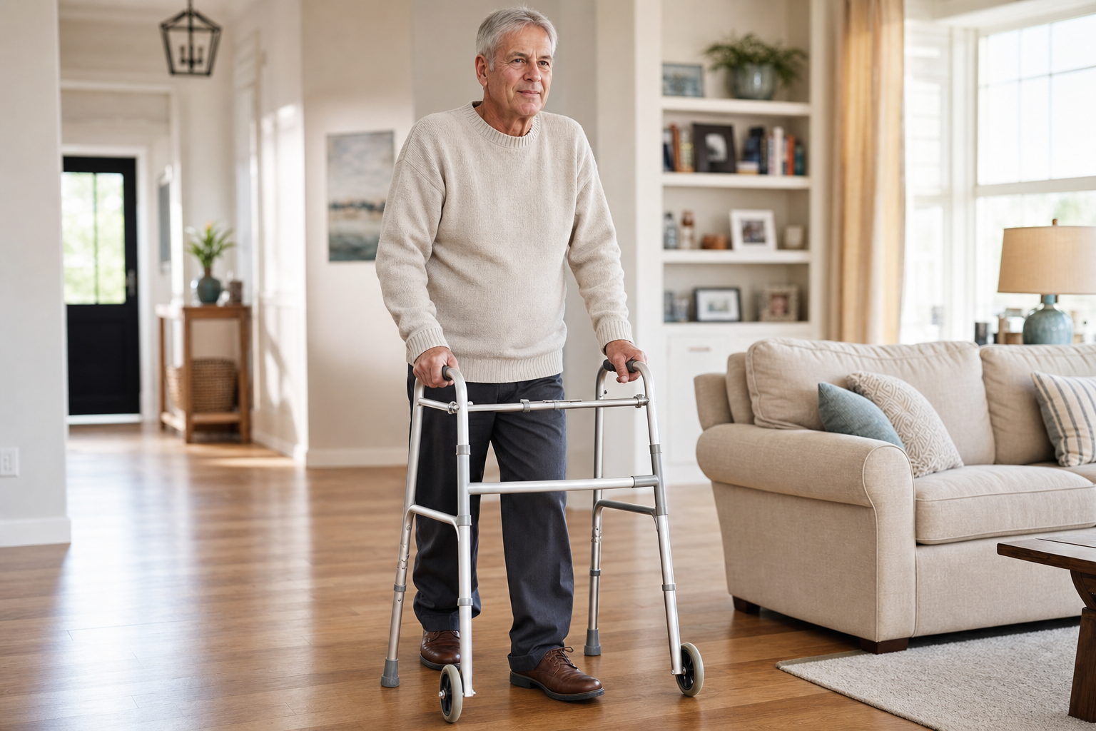 Adjustable Aluminum Crutches + Folding Walker Combo